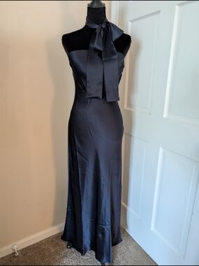 quince strapless silk dress 100% Washable Silk Strapless Midi Dress in Moonstone Blue